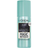 L'Oreal Magic Retouch Hair Colour 1 Black, a quick spray for seamless, instant grey root coverage with a natural finish.