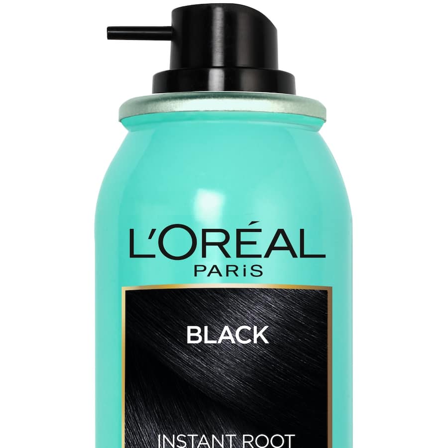 Quick and easy grey root coverage spray, blending seamlessly for dark hair with an instant, non-transferable formula.