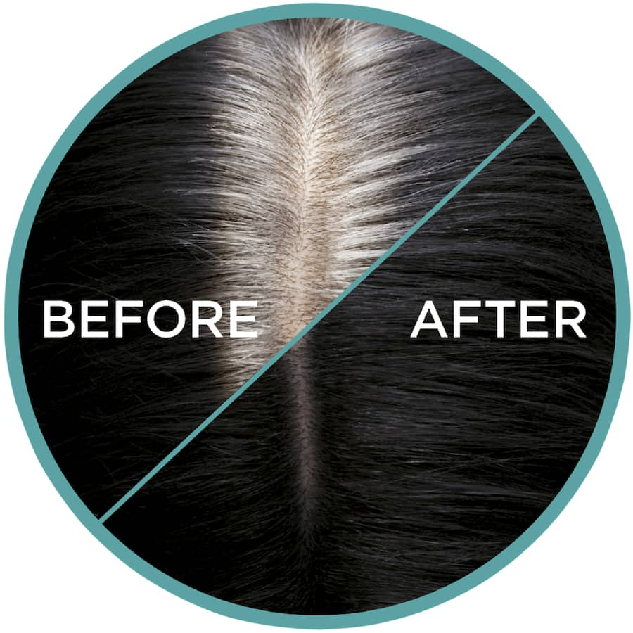 L'Oreal Magic Retouch Hair Colour 1 Black spray for quick grey root coverage, blending seamlessly with dark hair.