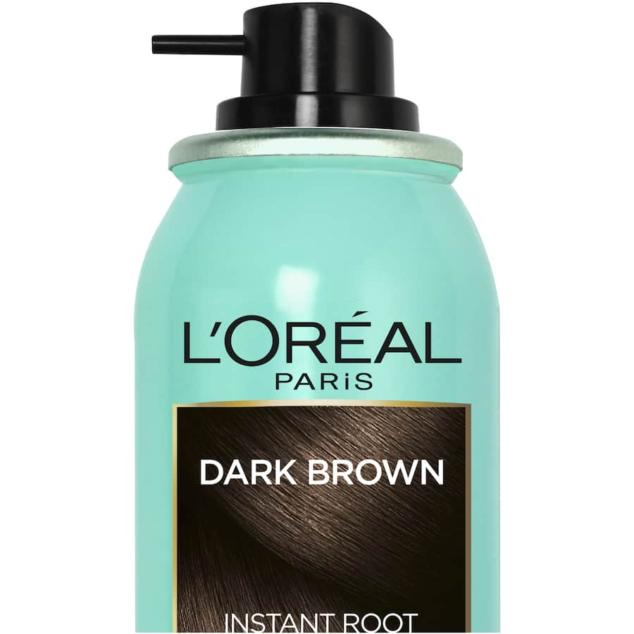 L'Oreal Magic Retouch Hair Colour 2 Brown provides quick grey root coverage with a precise spray for seamless blending.