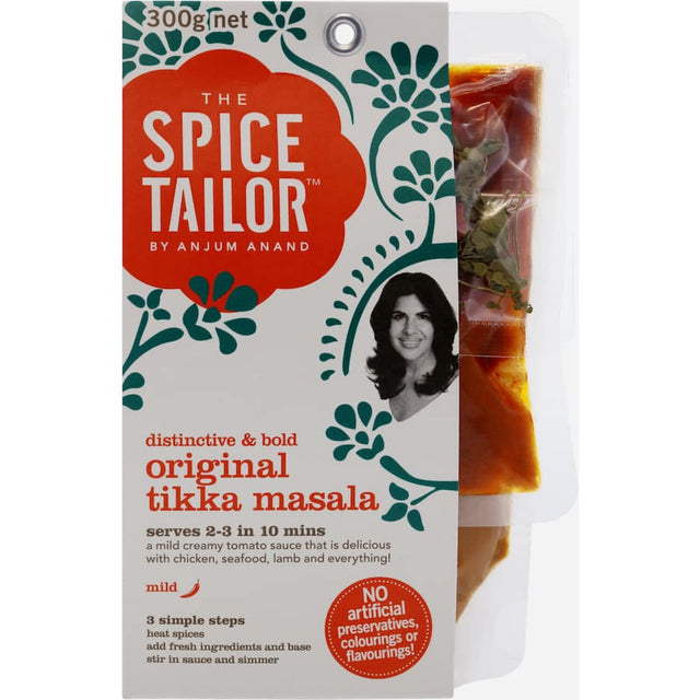 Authentic Tikka Masala sauce kit for quick, flavorful Indian dishes with meat, veggies, or paneer.