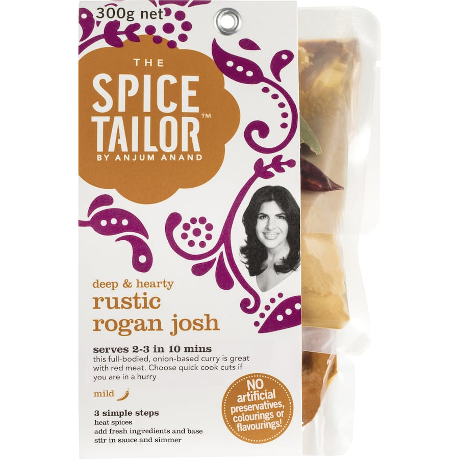 Rogan Josh Rustic Sauce Kit featuring aromatic spice blend and rich tomato sauce for authentic Indian curry at home.