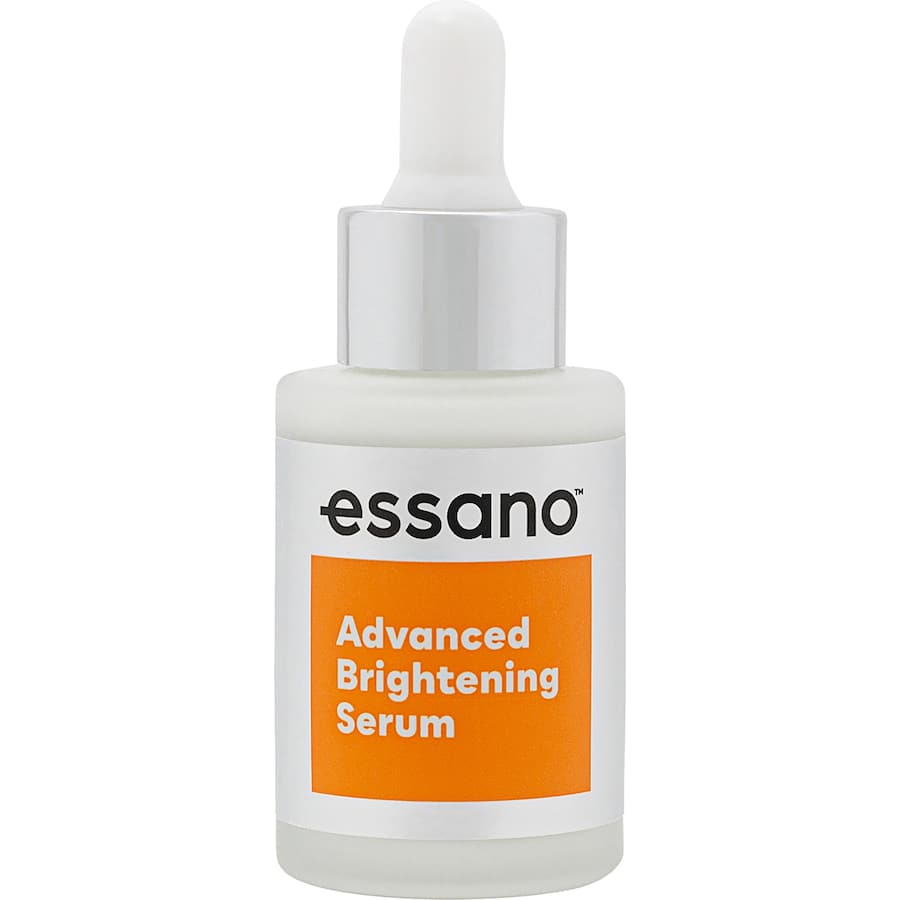 Essano Facial Serum Advanced Brightening Vitamin C boosts radiance, reduces dark spots, and evens skin tone in 28 days.