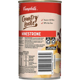 Campbell's Country Ladle Minestrone Soup, 495g can, packed with veggies, fiber-rich, 99% fat-free, no artificial ingredients.