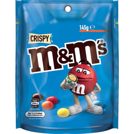 M&M's Chocolate Sharepack Crispy with colorful candy shells and crispy centers, perfect for sharing and baking treats.