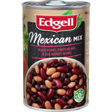 Colorful Edgell Beans Mexican Mix featuring Black, Pinto, and Red Kidney Beans, perfect for vibrant Mexican dishes.