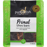 Multipack of Pure Delish Primal Choc Bars, gluten-free snack with 69% nuts, seeds, and dried fruits for healthy indulgence.