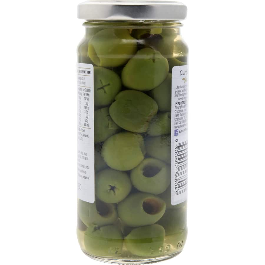 Premium Sicilian pitted olives with rich flavor, perfect for snacks, salad toppings, and Mediterranean dishes.