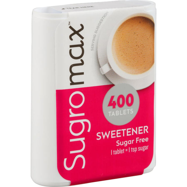 Sugromax Sugar Substitute Tablets: zero-calorie sweeteners equivalent to sugar, perfect for guilt-free drinks.