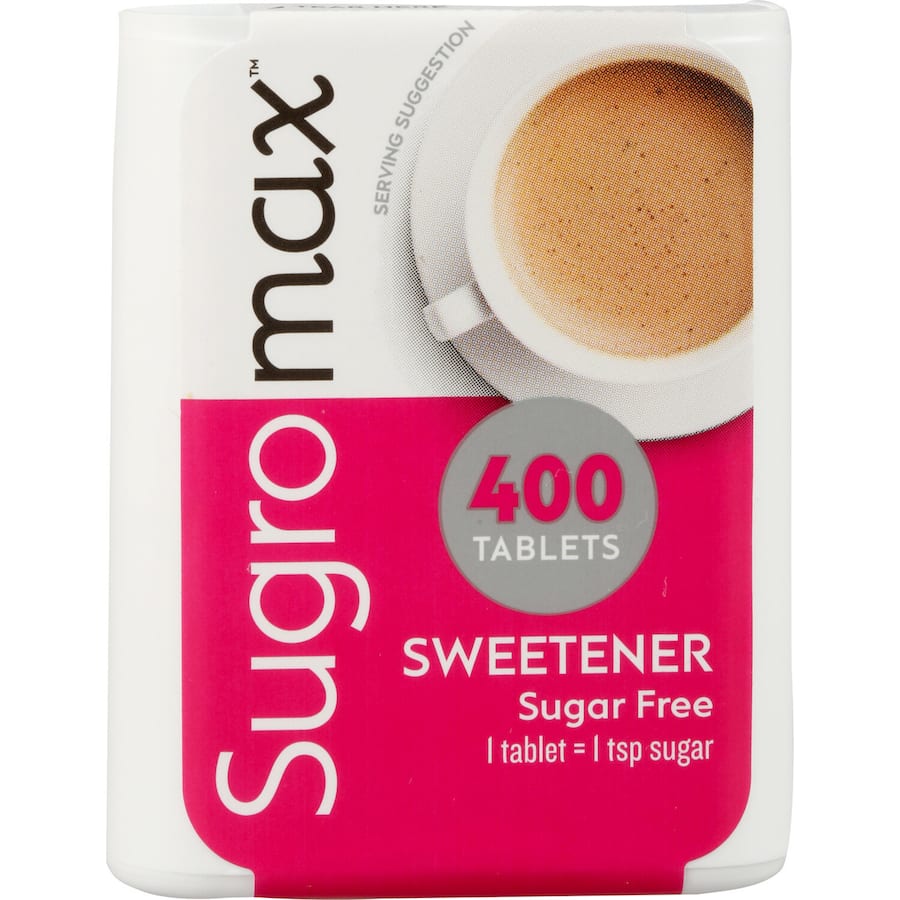 Sugromax Sugar Substitute Tablets: sugar-free, low-calorie sweeteners, ideal for tea and coffee, no aspartame, 400 count.