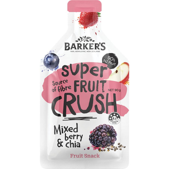 Refreshing Barkers Super Fruit Crush drink featuring mixed berries and chia seeds for a nutritious, flavorful hydration option.