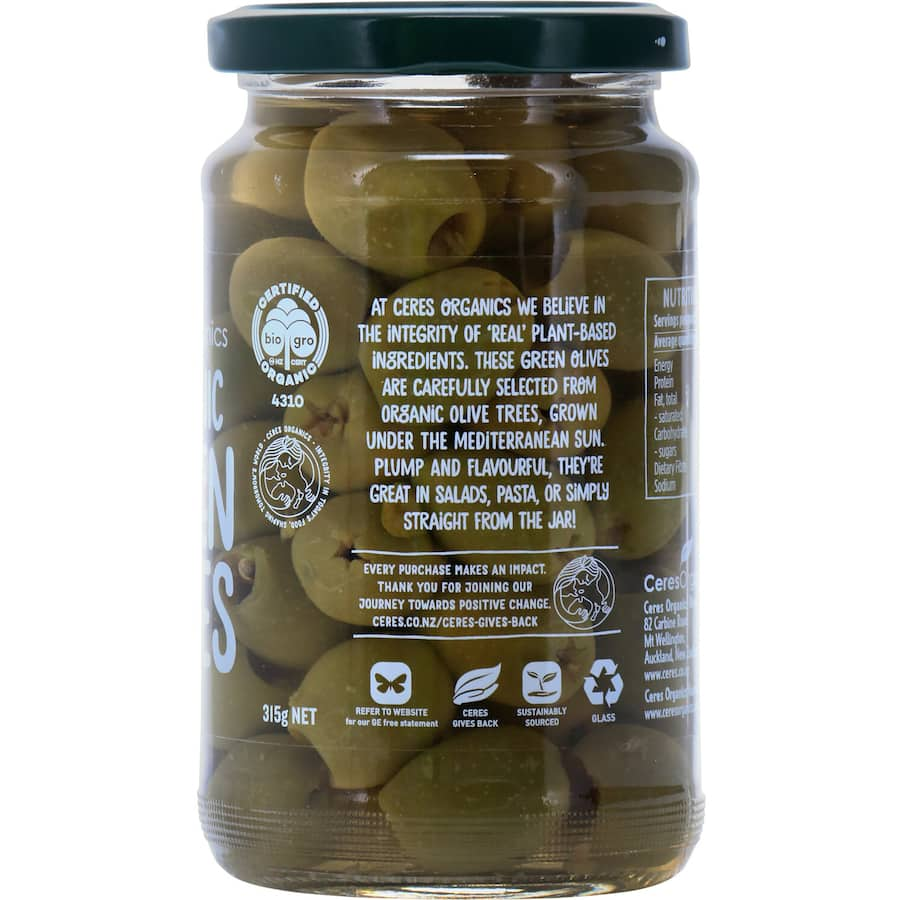 Ceres Organics Olives Pitted Green