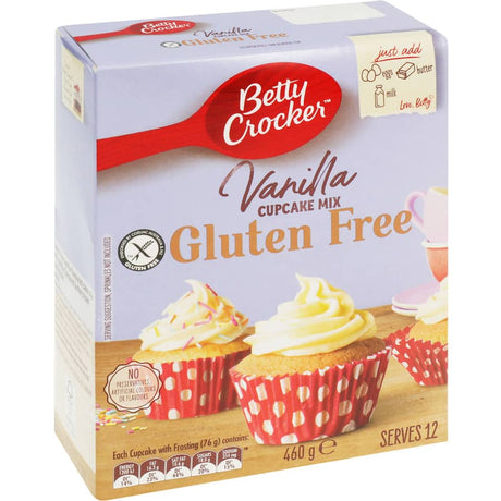 Betty Crocker Vanilla Cupcake Gluten Free mix, perfect for delicious, easy-to-make gluten-free desserts.