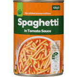 Woolworths Spaghetti Tomato Sauce in a jar, perfect for quick meals, made with premium tomatoes and no artificial additives.