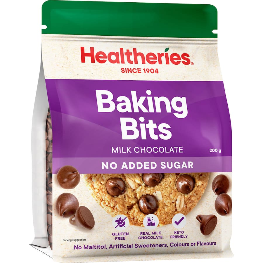 Healtheries Baking Bits Milk Chocolate No Added Sugar