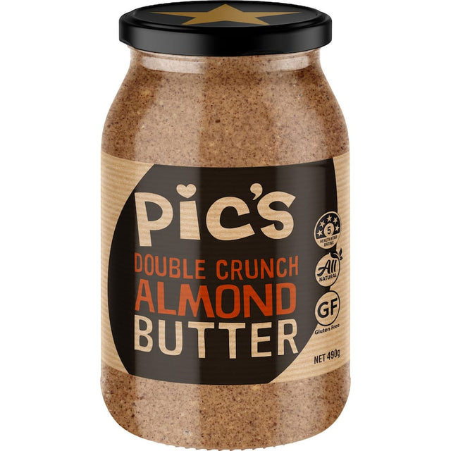 Creamy and crunchy almond butter with a hint of sea salt, perfect for a delicious and healthy snack.