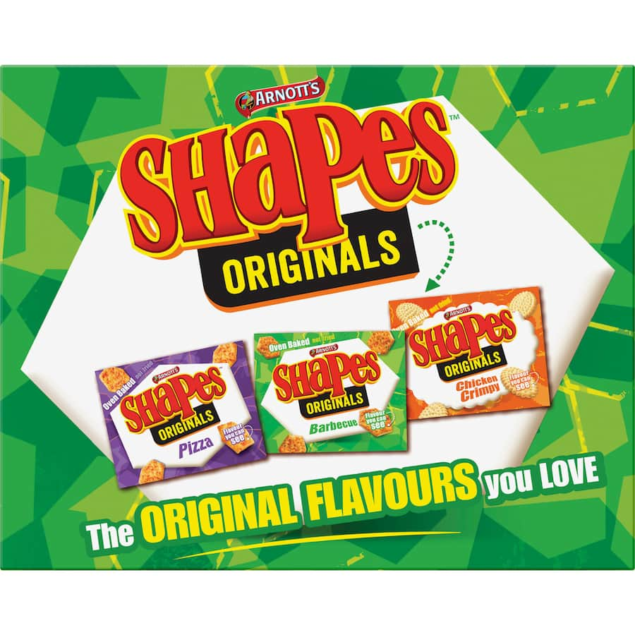 BBQ-flavored Arnotts Shapes Crackers, perfectly crunchy for snacking or pairing with dips at any gathering.