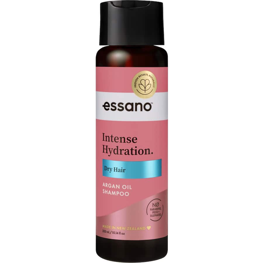 Essano Shampoo Argan Oil, a nourishing formula with argan, macadamia, and aloe, revitalizes and hydrates all hair types.