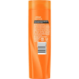 Sunsilk Shampoo Defeat Damage: rejuvenates dull hair with keratin and calcium, paraben-free, eco-friendly packaging.