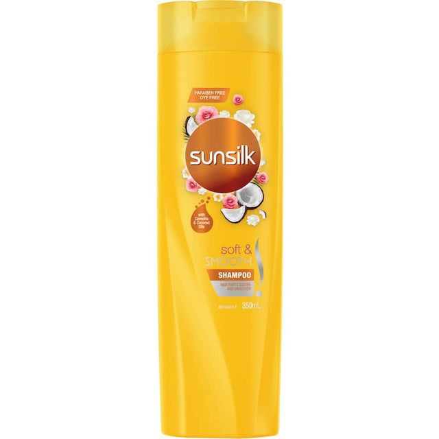 Sunsilk Shampoo Soft & Smooth features argan and almond oils for soft, shiny, and frizz-free hair for all hair types.