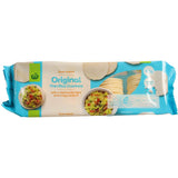 Woolworths Rice Crackers Plain Thin - crispy, oven-baked snack perfect for dips or as a light snack, no artificial additives.