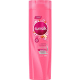 Sunsilk Shampoo Brilliant Shine bottle featuring nourishing pearl extract and almond oil for glossy, vibrant hair.