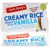 Aunt Betty's Creamed Rice Vanilla 240g, a gluten-free dessert with creamy rice and rich vanilla flavor, perfect for snacks.