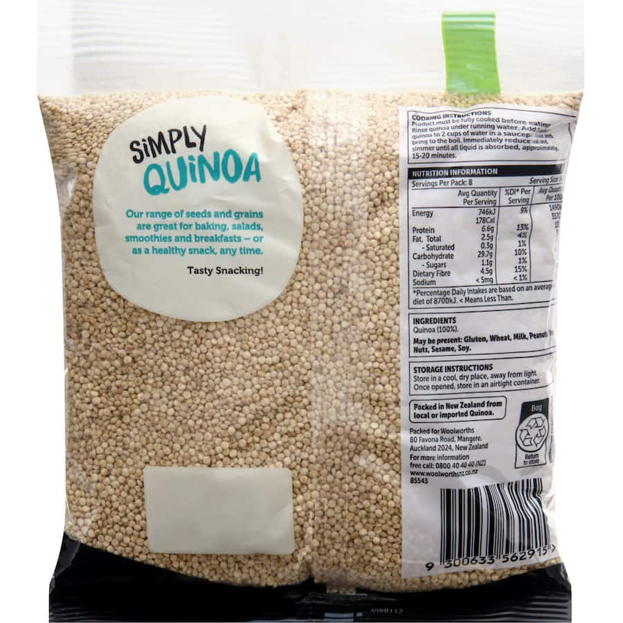 Woolworths Quinoa offers gluten-free, protein-rich superfood ideal for healthy meals and quick meal prep.