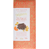 Whittaker's Artisan Collection Dark Ginger & Mandarin chocolate, featuring 62% cocoa and a thin melt-in-your-mouth texture.