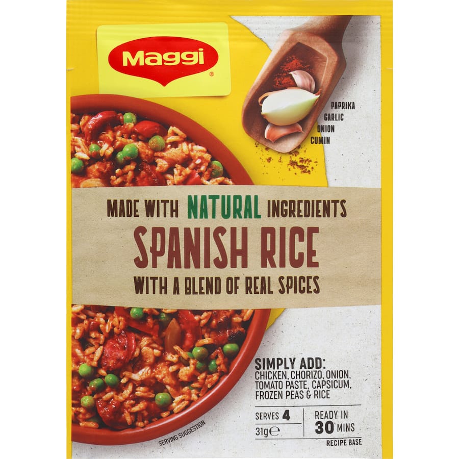 Maggi Recipe Base Spanish Rice for easy, flavorful Spanish rice dishes, perfect for family dinners or gatherings.