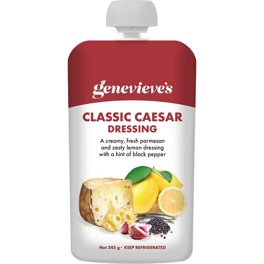 Rich, creamy Caesar dressing with garlic, anchovies, and Parmesan for gourmet salads and marinades. Gluten-free and all-natural.