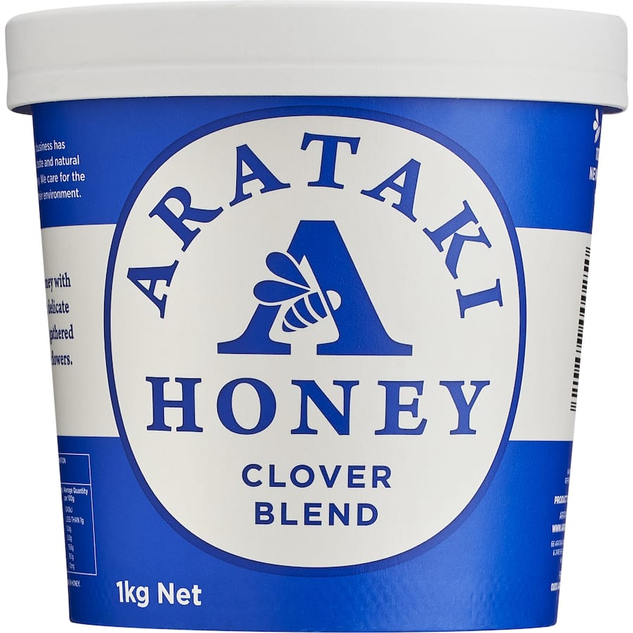 Arataki Clover Honey Blend: creamy, floral New Zealand honey, perfect for tea, baking, and sweetening recipes.