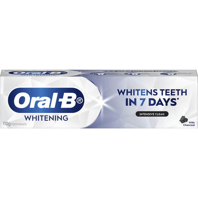 Oral B Charcoal Toothpaste for deep cleaning, stain removal, and cavity protection for a brighter, healthier smile.