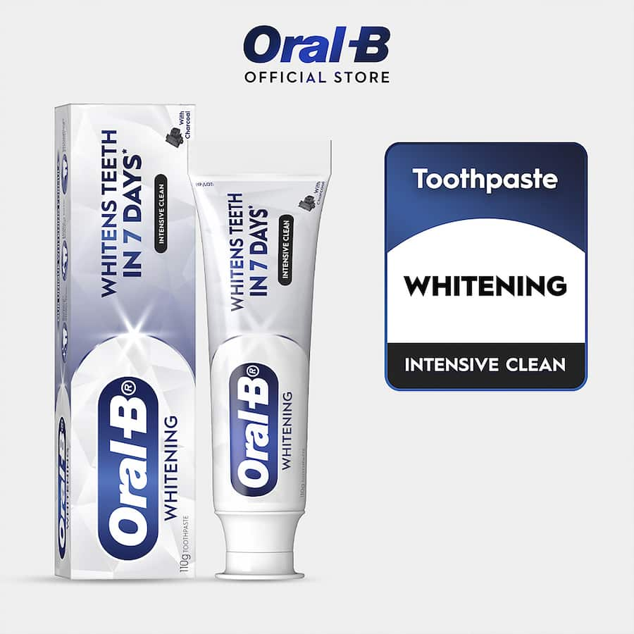 Oral B Toothpaste Intensive Clean With Charcoal, featuring activated charcoal for deep cleaning and brightening teeth.