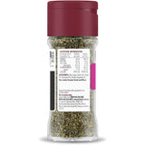 Masterfoods Tuscan Seasoning Blend in a glass shaker, featuring garlic, pepper, and rosemary for enhancing Italian dishes.