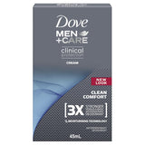 Dove Men + Care Antiperspirant Cream, 45ml, offers 48-hour sweat protection and soothing care for active men.