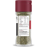 Masterfoods Garlic & Herb Salt Blend in a glass shaker, enhancing meals with garlic and herb flavors for meat, potatoes, and veggies.