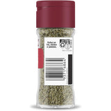 Masterfoods Garlic & Herb Salt Blend in a glass shaker, ideal for seasoning meats, veggies, and potato dishes with rich flavor.