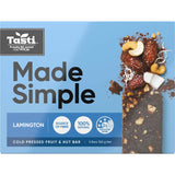 Tasti Made Simple Muesli Bars Lamington, gluten-free bars with chocolate coating and coconut, perfect for healthy snacking.