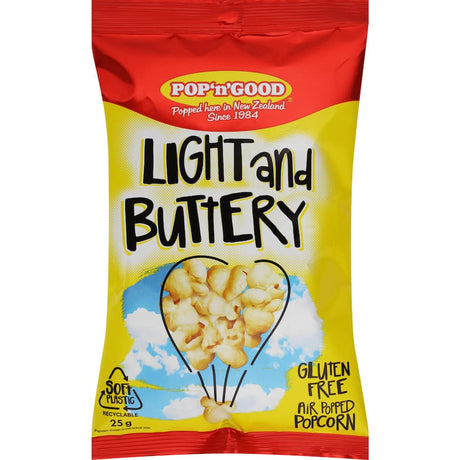 Light and buttery popcorn snack from Pop N Good, perfect for guilt-free munching during movie nights or parties.