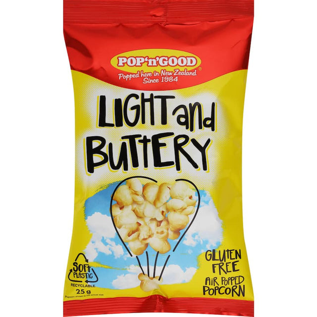 Light and buttery popcorn snack from Pop N Good, perfect for guilt-free munching during movie nights or parties.