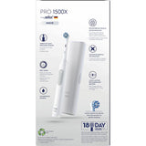 Oral B Electric Toothbrush Pro 1500x with 3D cleaning action, pressure sensor, timer, and multiple brushing modes for superior oral care.