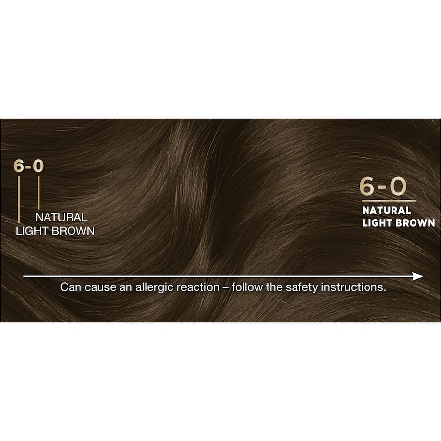 Napro Palette Hair Colour 6-0 in Natural Light Brown, offering rich color and shine with nourishing micro-oils for silky soft hair.