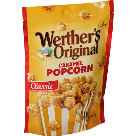 A bag of Werther's Original Popcorn featuring rich caramel and fluffy popcorn for a nostalgic and flavorful snack.