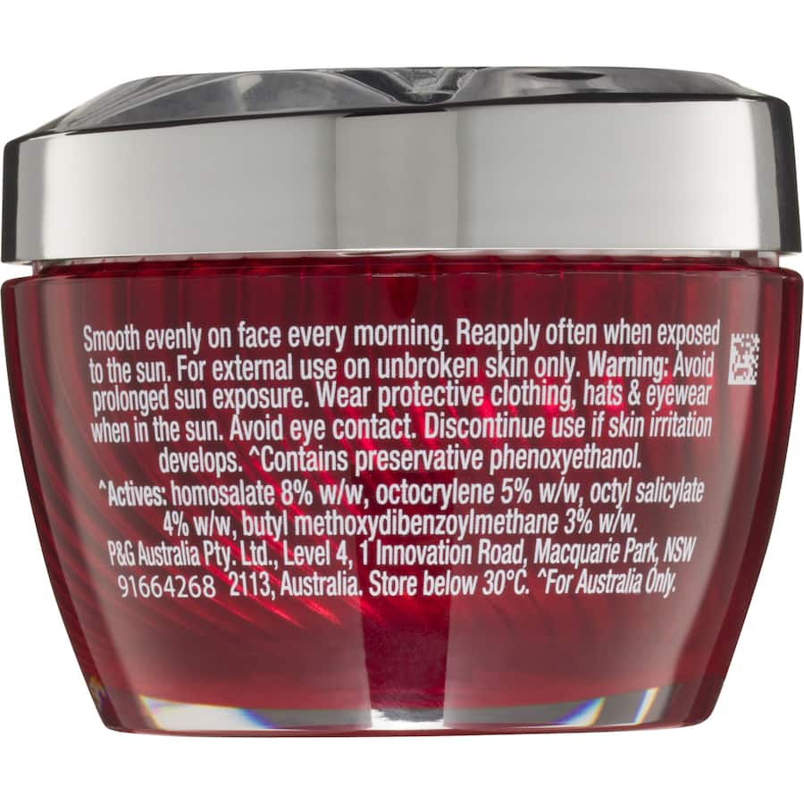 Lightweight Olay Regenerist Whip UV Face Cream SPF 30, hydrates and firms skin, controls shine, and reduces wrinkles.