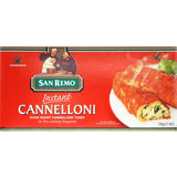 San Remo Pasta Cannelloni tubes made from premium durum wheat, perfect for stuffing with various fillings for gourmet meals.