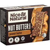 Nut bars with roasted peanuts, wholegrain oats, soy crisps, coated in milk chocolate, topped with creamy peanut butter.