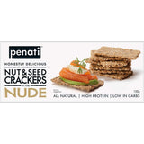 Crunchy Penati Nut & Seed Crackers Nude, high in protein and healthy fats, perfect for guilt-free snacking anytime.