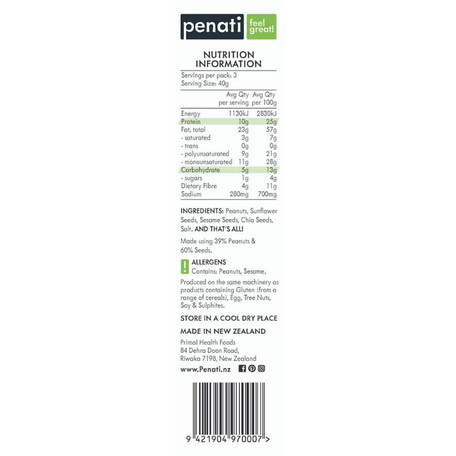 All-natural Penati Nut & Seed Crackers Nude, high in protein and healthy fats, perfect for guilt-free snacking anytime.