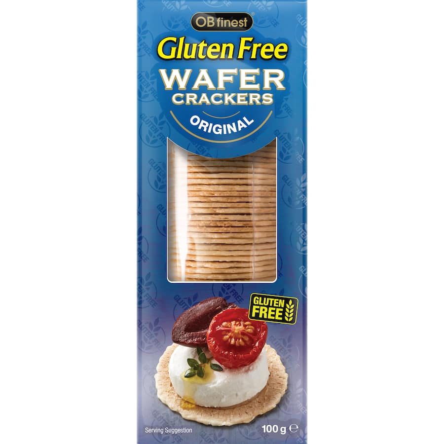 Light and crispy OB Finest Gluten Free Wafers Original, perfect for toppings or snacks, enhancing flavors without gluten.